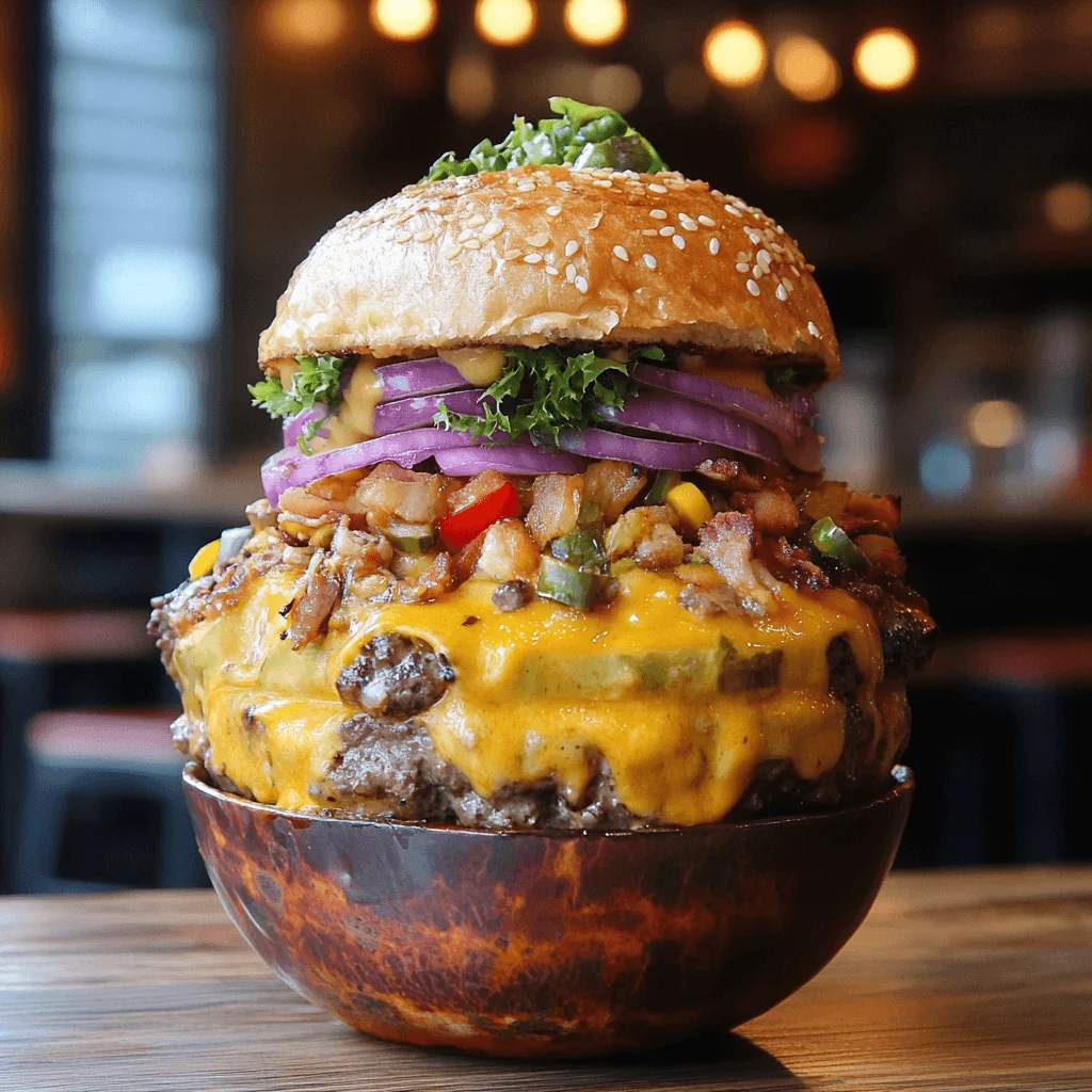 "Satisfying Burger Bowl with Fresh Toppings"