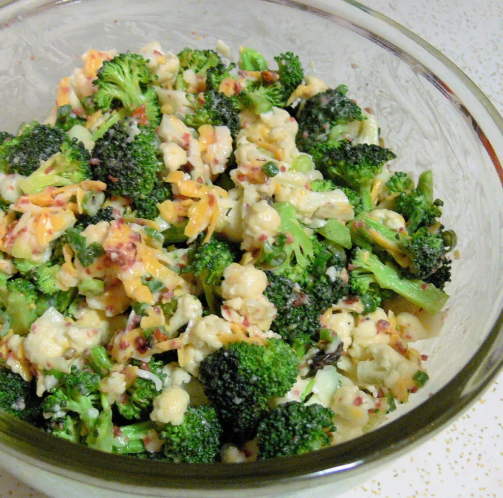 Crisp Broccoli Cauliflower Salad