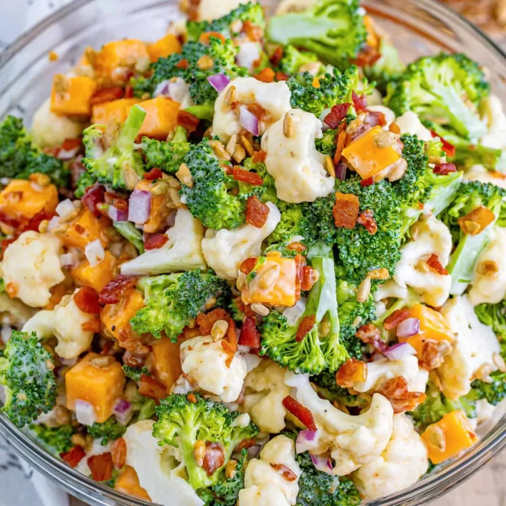 Simple Broccoli Cauliflower Salad