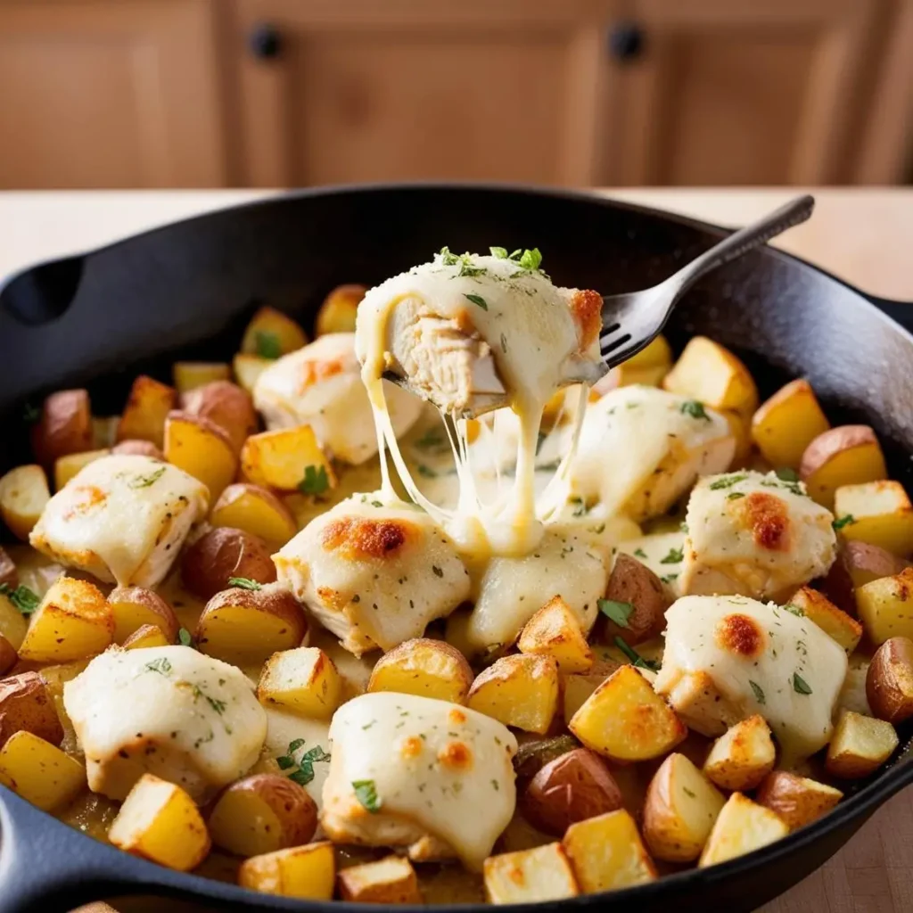 garlic parmesan chicken and potatoes