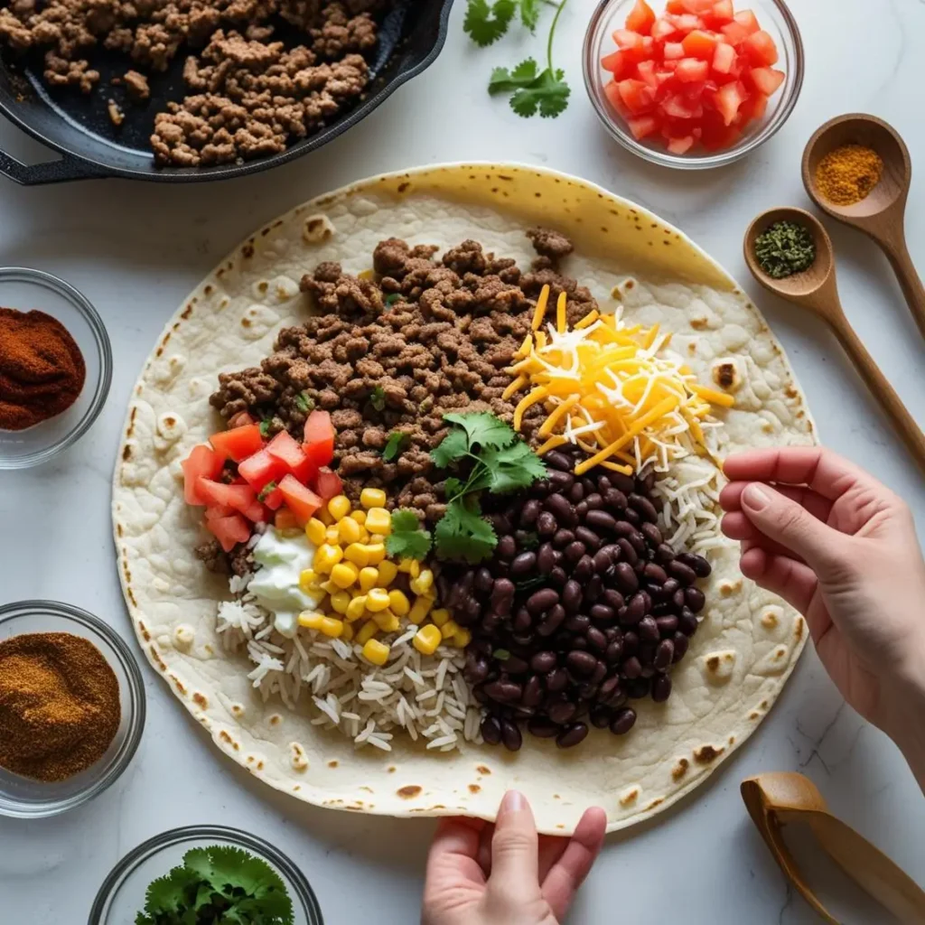 ingredients beef burrito