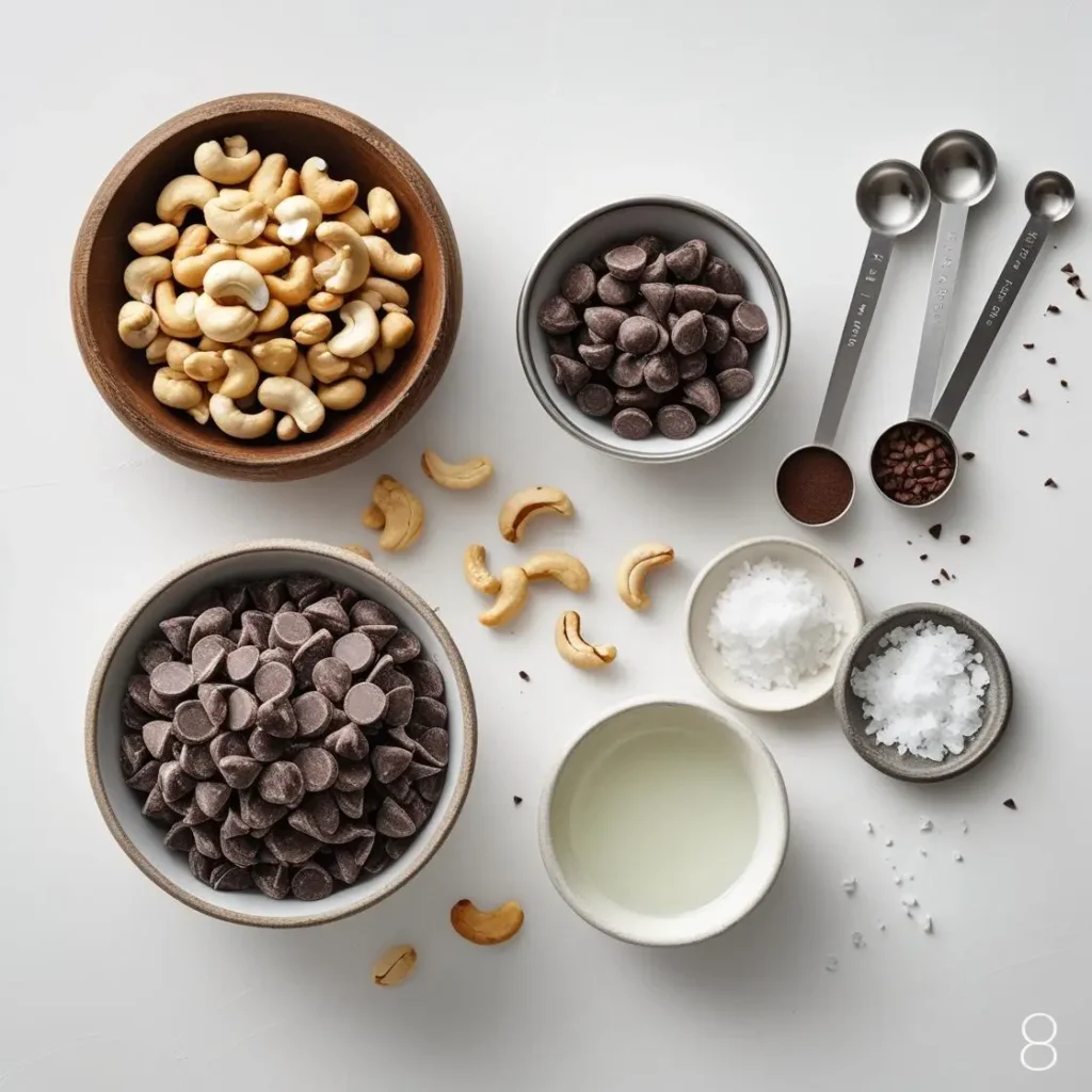 Step by step process of making chocolate covered cashews in kitchen